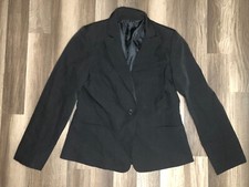 Womens Suit Jacket Blazer Padded Shoulder BLACK Size Medium NEW