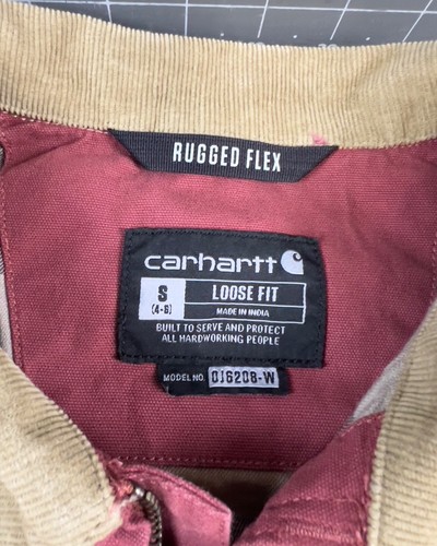 Carhartt Women's Rugged Flex Canvas Detroit Jacket Sz S Loose Fit Corduroy Colla - Picture 3 of 9