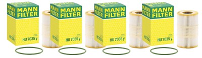 Mann Set of 4 Engine Oil Filters HU 7035 y for Audi A6 A7 A8 Quattro Q7