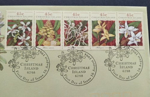 1994 Christmas Island Orchids PhilaKorea Stamps Exhibition 5v Stamps FDC - Picture 2 of 4
