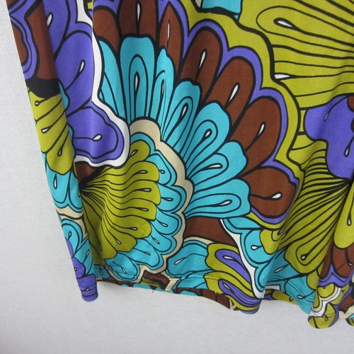 Charlie Brown Dress Womens 14 Blue Green Geometric Retro Shift Short Stretch - Picture 4 of 15