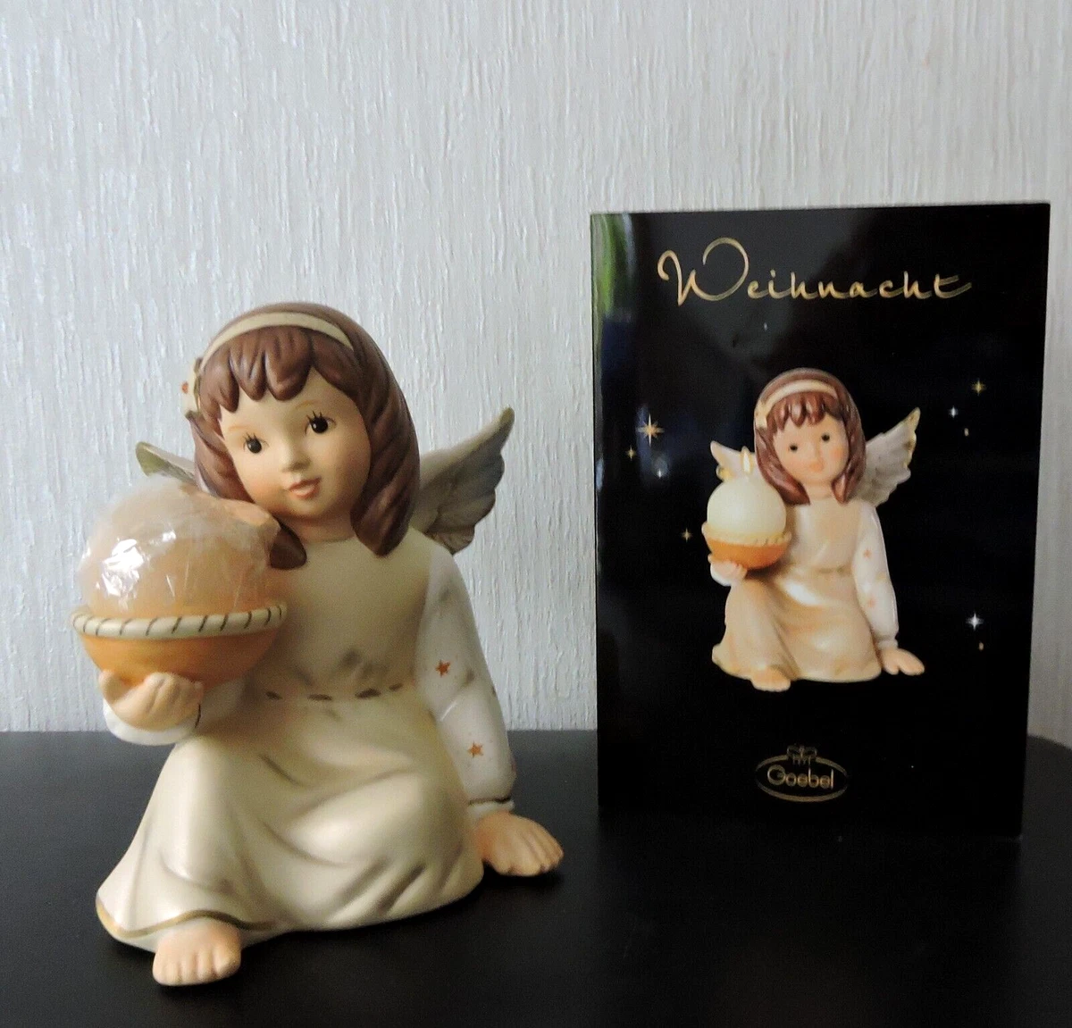 Figurine Goebel Ange Ronde Céleste - Porcelaine Champagne - 17,5 Cm - Neuf