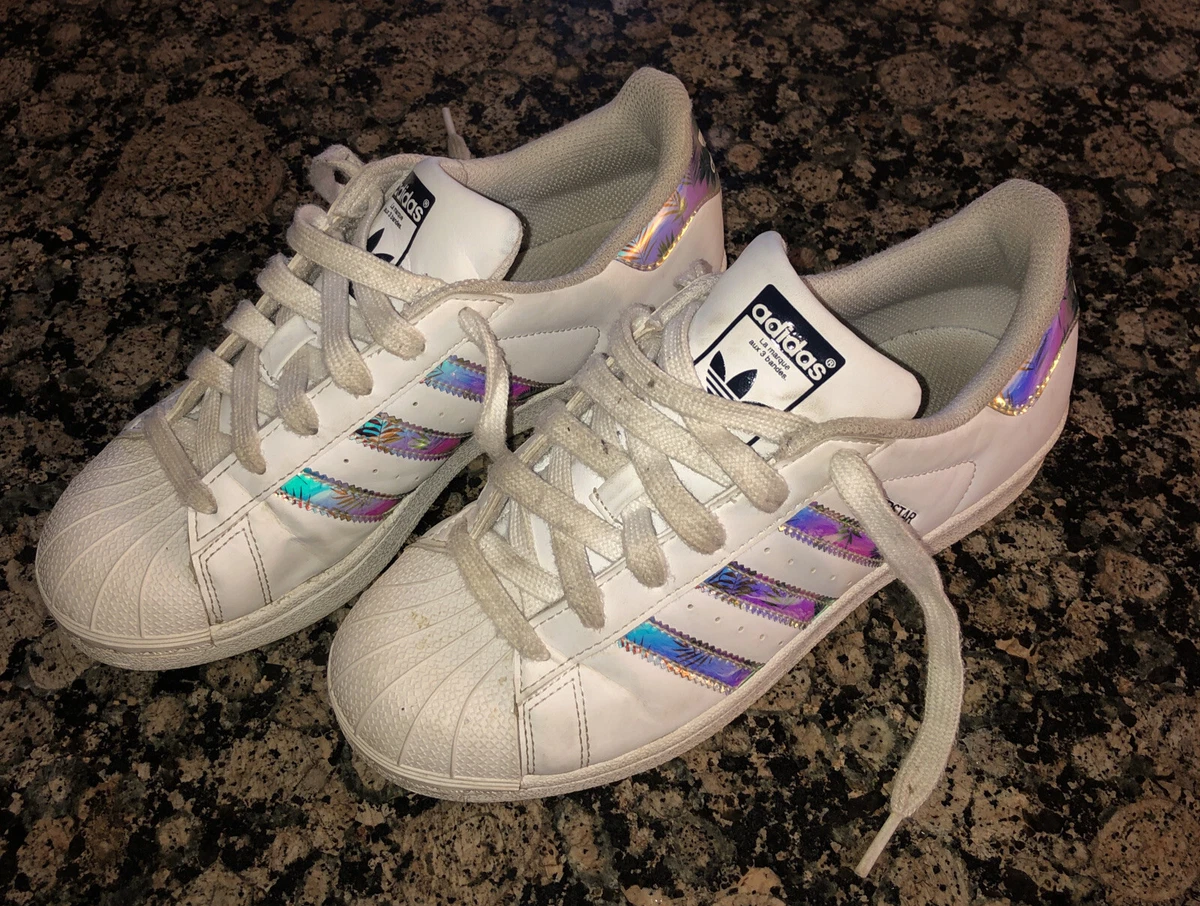 Adidas superstar womens holographic clearance stripes