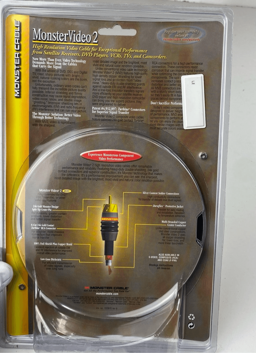 MONSTER VIDEO2コンポーネント色差ケーブル8m Monster Cable Monster Video 2 High Performance Component