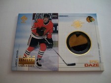 ERIC DAZE 2000-01 PACIFIC PRIVATE STOCK GAME GEAR 2 COLOR BLACKHAWKS PATCH