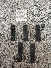 5 Command Large Matte Black Double Hooks Damage Free Hanging Holds 4lb Unused