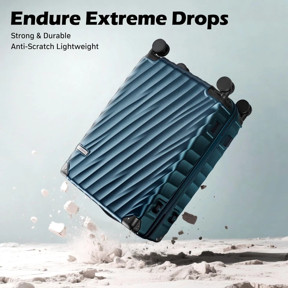 Luggage sets 3 piece with Spinner Wheels, PC Hard Shell Travel Luggage, Carry... - Image 2 of 4