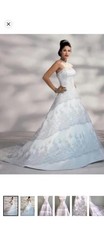 HAUTE COUTURE MAGGIE SOTTERO Chantilly Lace Strapless Buscle Corset 4 Petite Tea