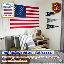 US American Flag Heavy Duty Luxury Embroidered Stars Sewn Stripes Grommets Nylon