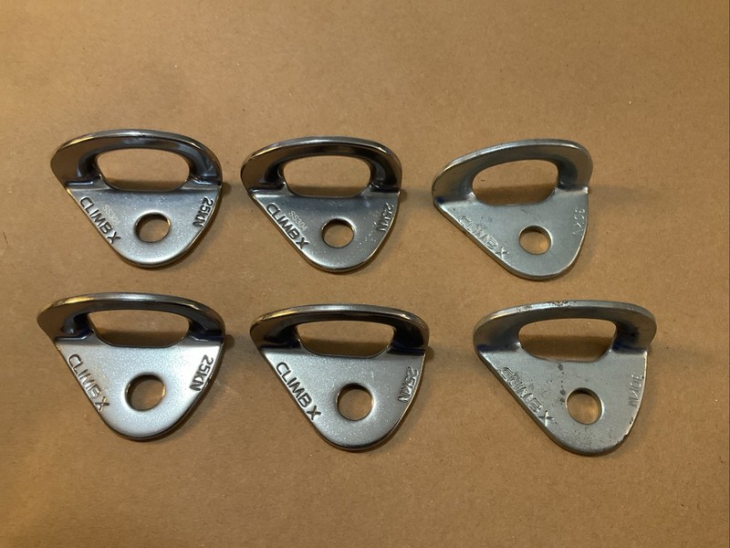 Lot of 6 CLIMBX 24-30 KN SS Bolt Hangers Rock Climbing Anchor Plates