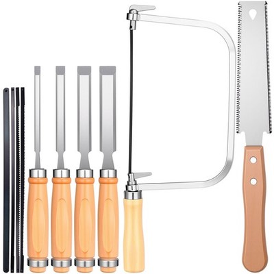 6 Pcs Woodworking Tools Set, Includes 4 Wood Chisels (1/4'', 1/2'', 3/4'', 1''), ...