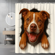 Cute Dog Shower Curtain - Funny Pet Decor for Animal Lovers