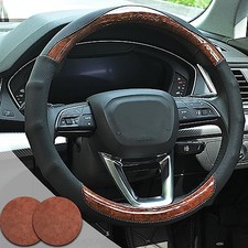Wood Grain Steering Wheel Cover Car Steering Wheel Covers 14.5-15 wood grain
