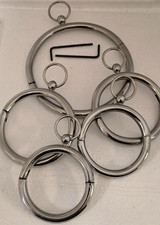 5 RING STAINLESS STEEL ROUND COLLAR, ANKLE  WRIST SET by Rouge R5RS071 