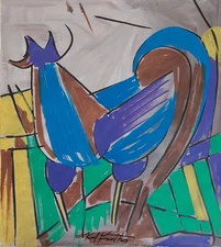 Karl Knaths Signed Abstract Expressionist Oil Painting on Canvas - Modern Art