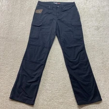 Wrangler Riggs Workwear Pants Womens 8x30 Black Cargo Utility Ripstop Outdoor