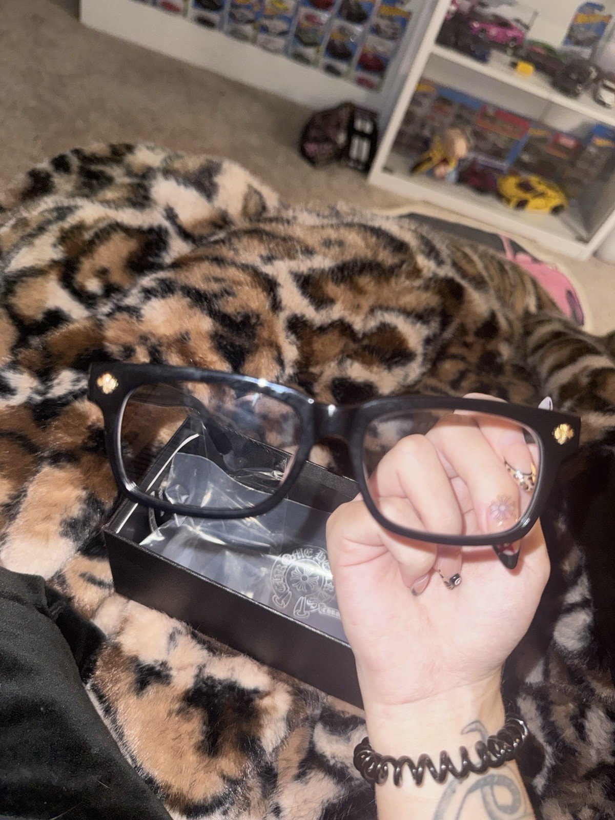 Chrome Hearts VAGILANTE BK/GP Square Black Full Rim Eyeglasses Plastic Frame thumbnail 3