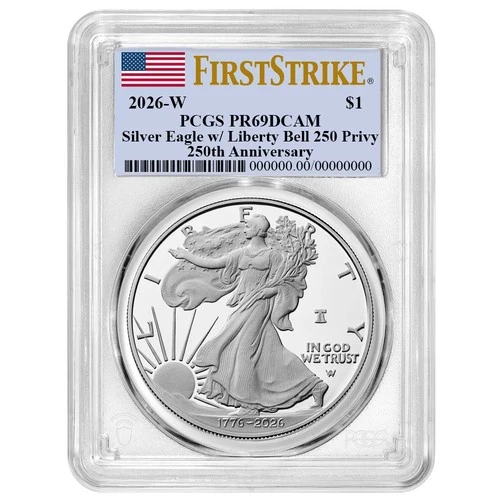 2026-W $1 1-oz Proof American Silver Eagle PCGS PR69DCAM FS Flag Label