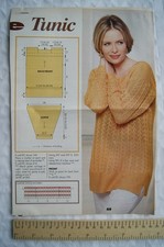 1996 Maschinenstrickanleitung Spitze Tunika, 4-f&auml;dig Baumwolle, 86-106 cm