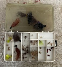 Vintage Tackle Box With Over 50 Flies And Hair Jigs