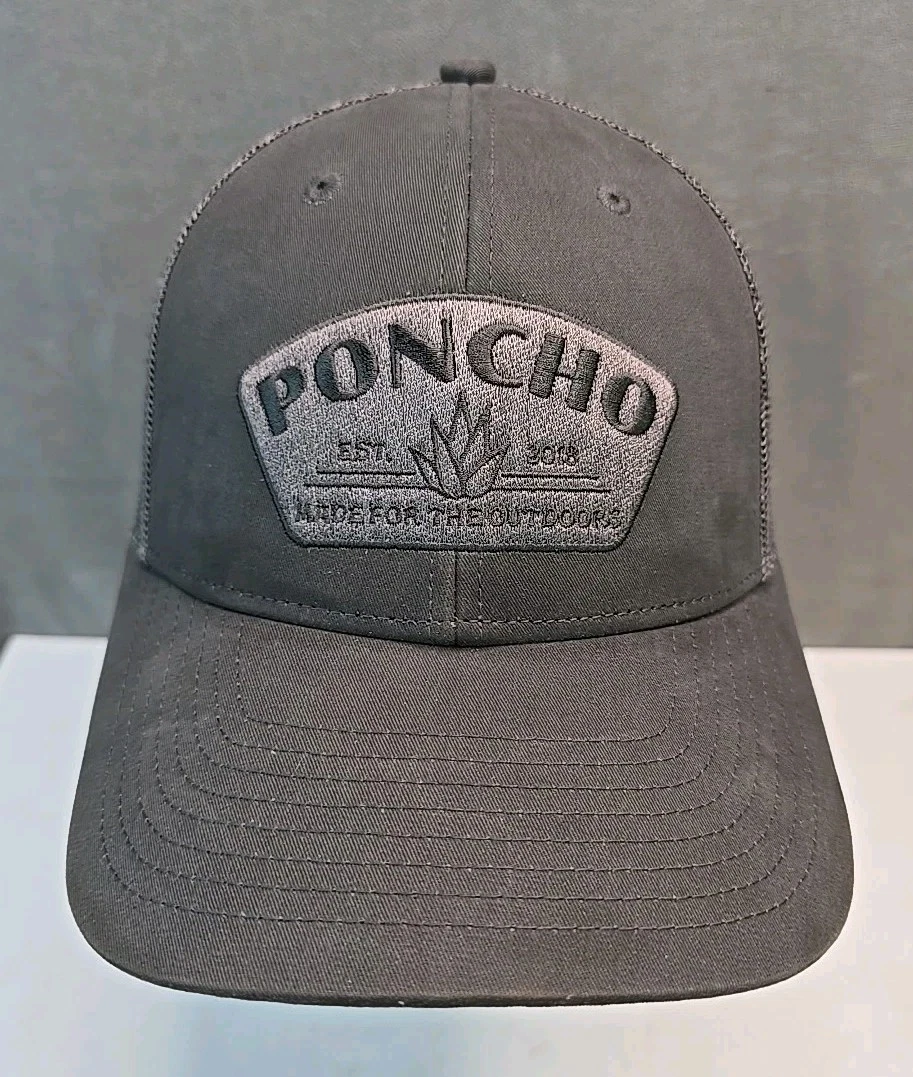 Poncho made for the outdoors hat gray snapback fishing patch hiking cap