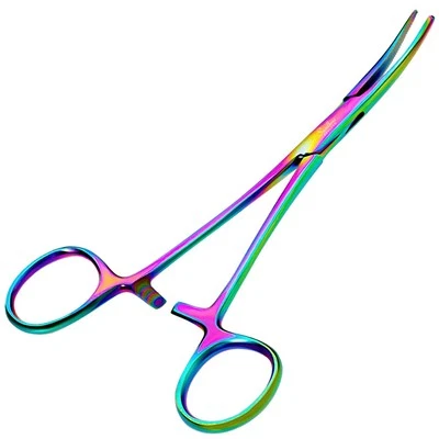 SANDBROS Curved Hemostate Forceps for Body Piercing, Fish Unhooking Clamps & for Jeweller