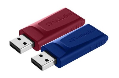 Verbatim 49327 USB DRIVE 2.0 STORE N GO SLIDER 2 X 32GB (RED / BLUE) 49327, ~E~