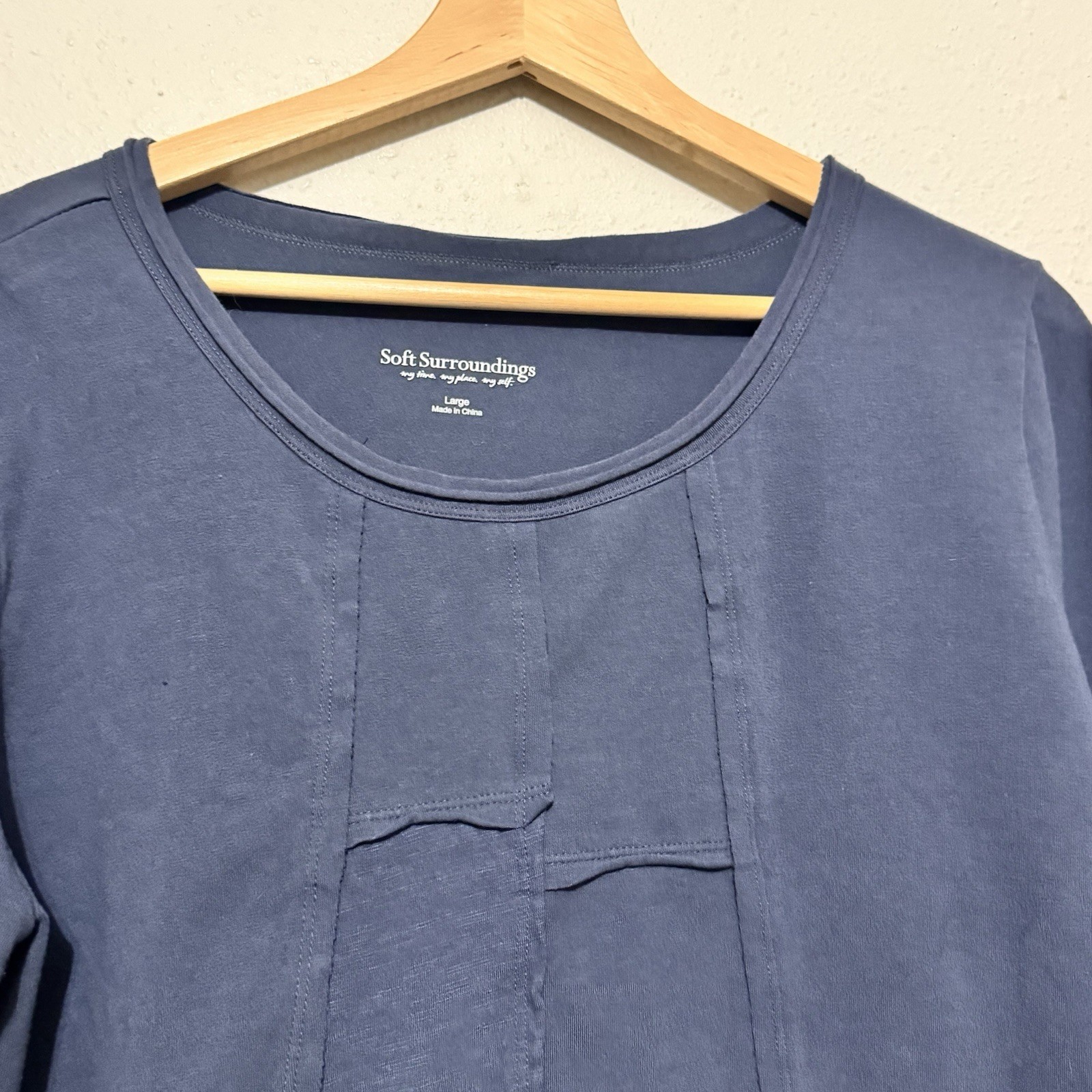 Soft Surroundings Patchwork Tunic Size large Blue… - image 3