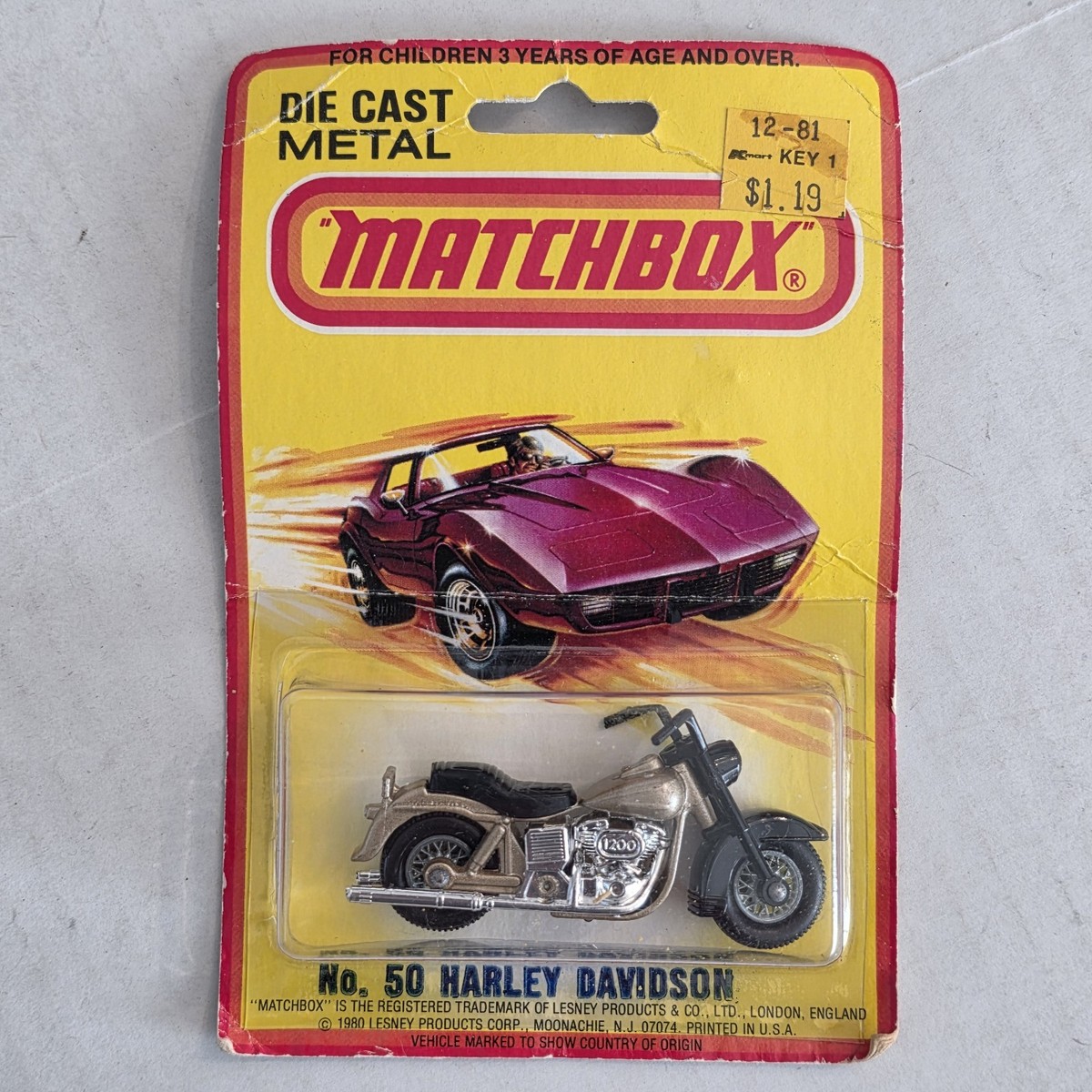 Vintage Matchbox Lesney Harley Davidson Motorcycle 50 Die Cast