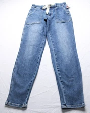 Judy Blue Women's Blair Hi-Rise Drawstring Wide Leg Jeans CL8 Blue Size US:7/28