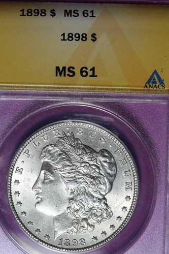 1898 ANACS MS61 MORGAN SILVER DOLLAR #B51862