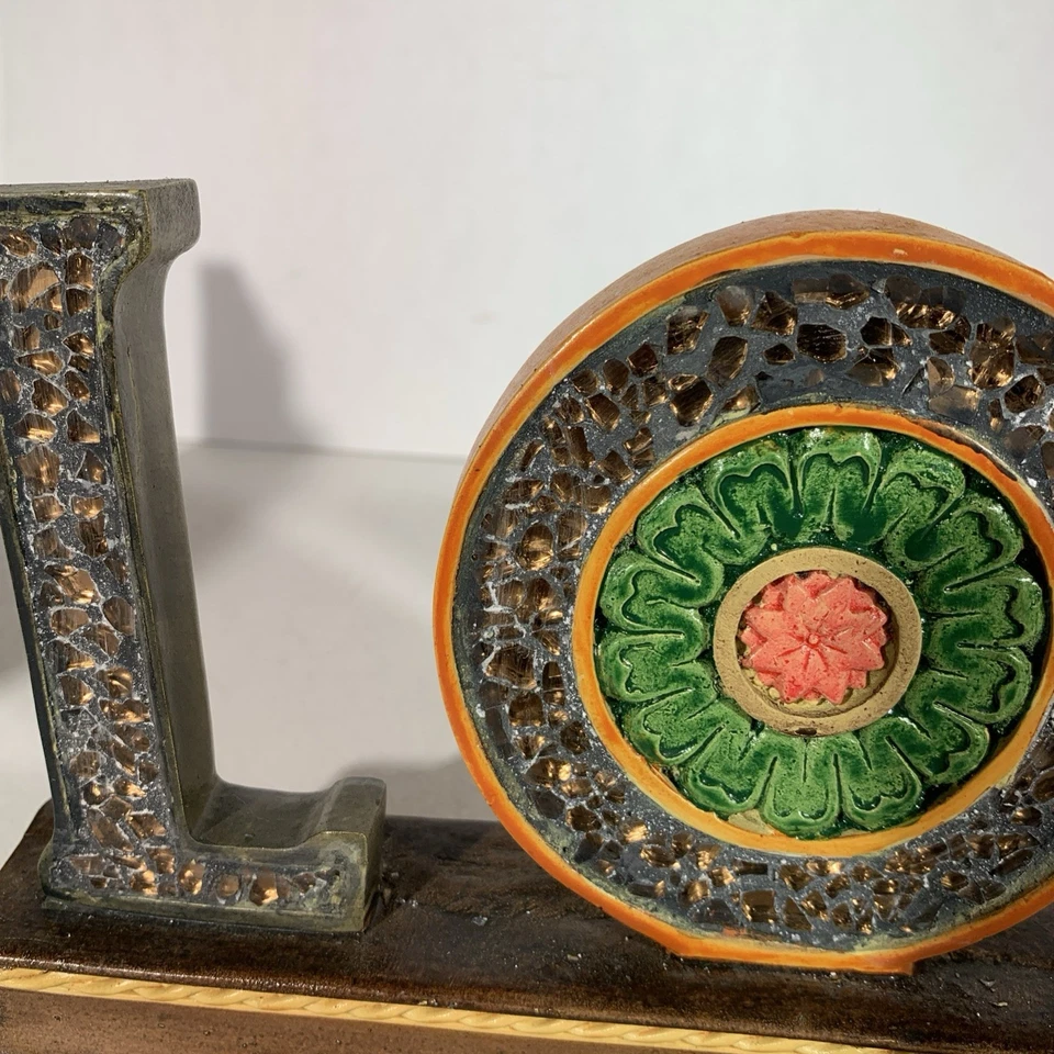 Juego de 3 placas de mesa independientes Love Faith Home signos resina vidrio mosaico Foto 4 de 4