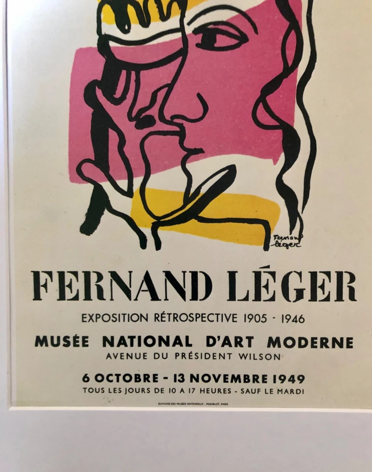 FERNAND LEGER” MUSEO NACIONAL DE ARTE MODERNO, PARÍS 1949, impresión de póster montado. Foto 2 de 4