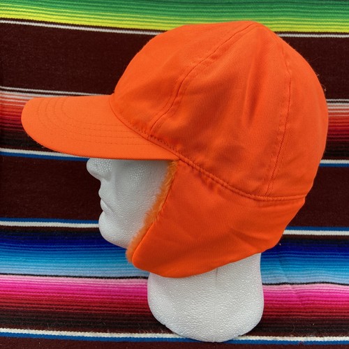 Paramount Outdoors Earflap Hat Sz M Insulated Blaze Orange Hunting Cap Faux Fur - Picture 4 of 11