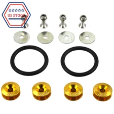 JDMSPEED Gold Aluminum Car Bumper Fender Trunk Hatch Lid Quick Release New Kit