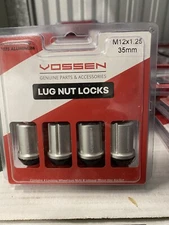 Authentic Vossen Forged 12x1.25/35mm Silver Wheel Lug Nuts LOCKS (x4) Plus Key