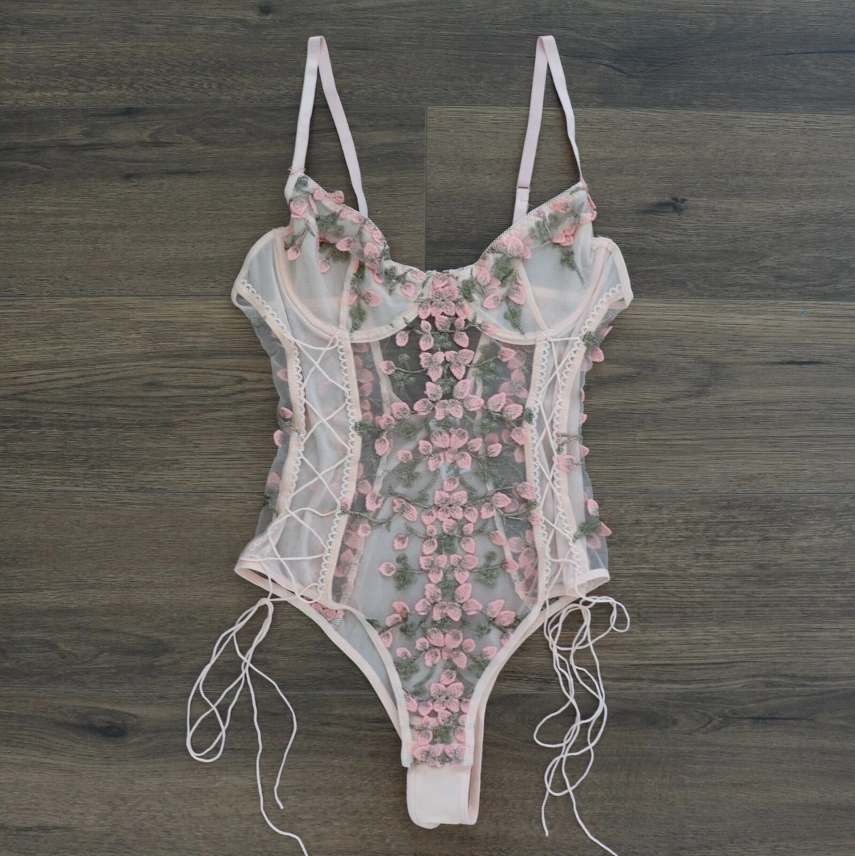 Lace flower bodysuit deals