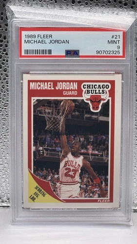 1989 Fleer Michael Jordan #21 NBA Basketball Card Chicago Bulls PSA 9