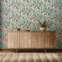 Vliestapete Tropen Dschungel Floral VöGel BläTter GrüN Rosa 81684 (5,06€/1Qm)