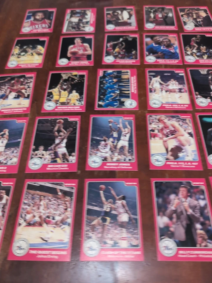 1984 Star Philadelphia 76ers 1982-83 NBA World Champions 25 Card Set Erving  - Image 2 of 4