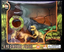Play Zone Dinosaurs 4 Pack Playset With Real Sounds_NEW