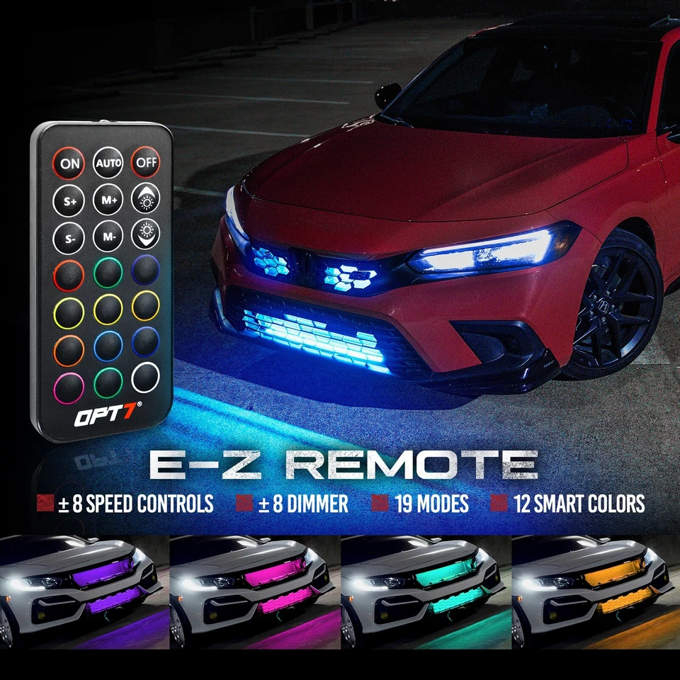 OPT7 Aura LED Lighting Kit for Grille 4pc 12" Multi-Color Strips - Image 3 of 4