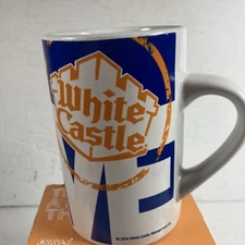White Castle Coffee Mug Crave is a Powerful Thing CUP Navy White Blue 4 3/4"Tall