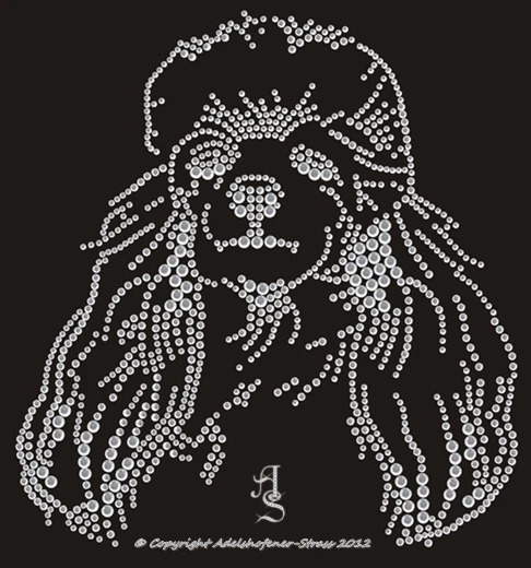 Hotfix pedrería cristal imagen para planchar perro caniche club cabeza de caniche 130702 caja de cartón