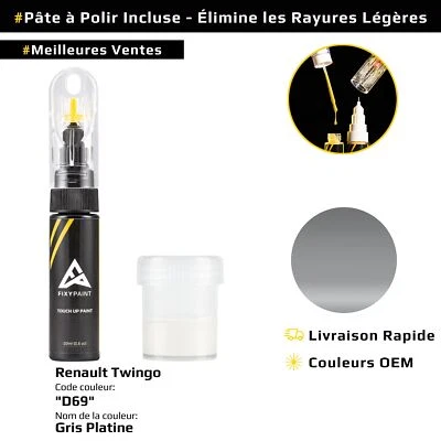 Peinture de retouche pour Renault Twingo Code: D69 Gris Platine - Photo 1/4
