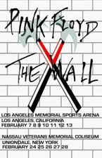 PINK FLOYD REPLICA *THE WALL* 1980 BOTH U.S. VENUES CONCERT POSTER