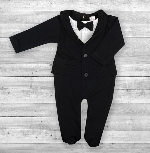 Baby Boy Nero All-in-one suit Matrimonio Battesimo Formale Smart Vestito Da  Festa | eBay
