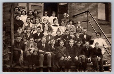 RPPC Unidentified School Class Students c1920s Photo Postcard N216