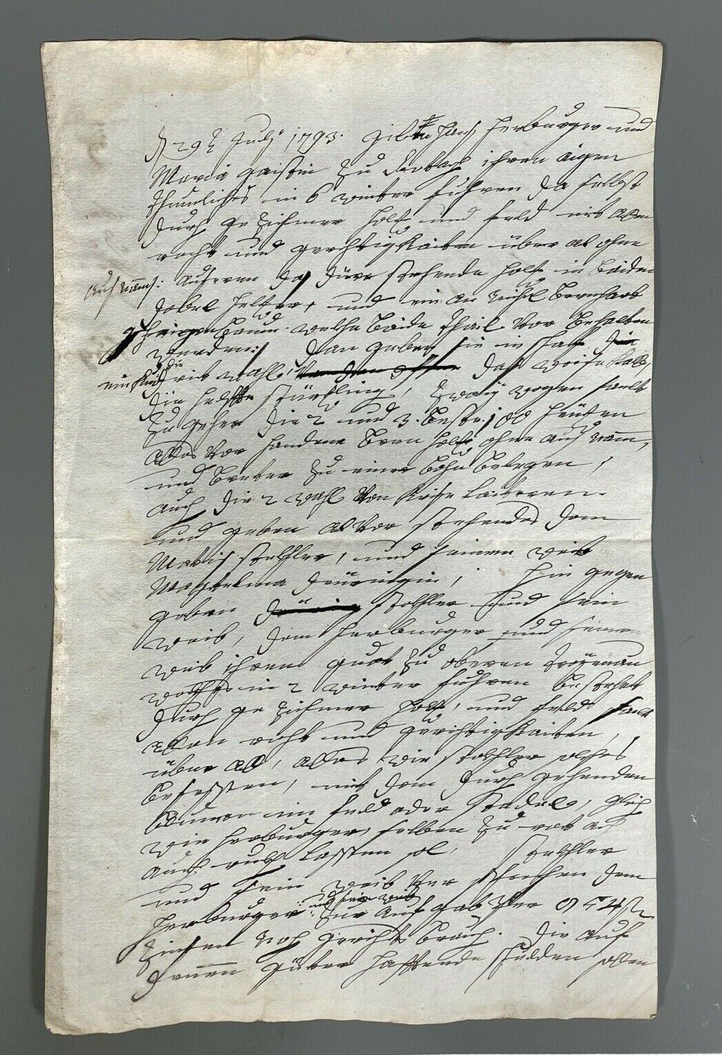Very Fine RARE European German ? manuscript Contract ?on paper dated July 1793