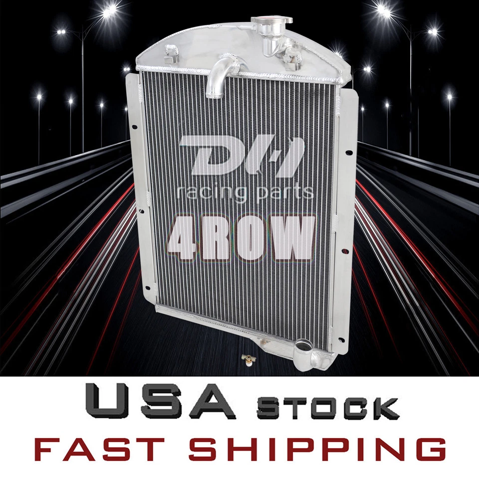4 filas de radiador apto para camioneta Chevrolet BK CK AJ BJ DJ DP DR DS 1941-46 3,8 L L L6 Foto 2 de 4